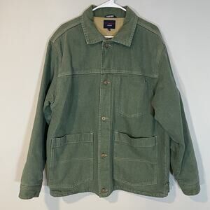 Vintage Tommy Hilfiger Jacket‎ Mens L Green Quilted Lined Chore Utility Barn